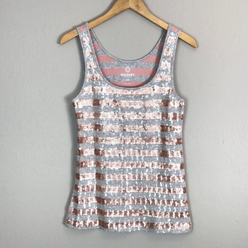 Pink Sequin Front Tank